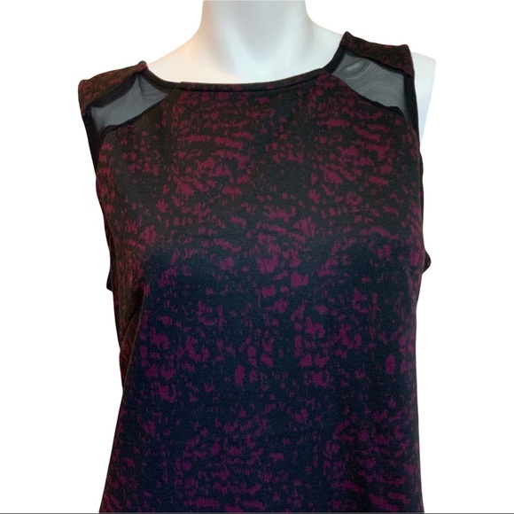 Banana Republic Factory Sleeveless knit Dress Burgundy and Black size 14 NWT - Picture 2 of 9